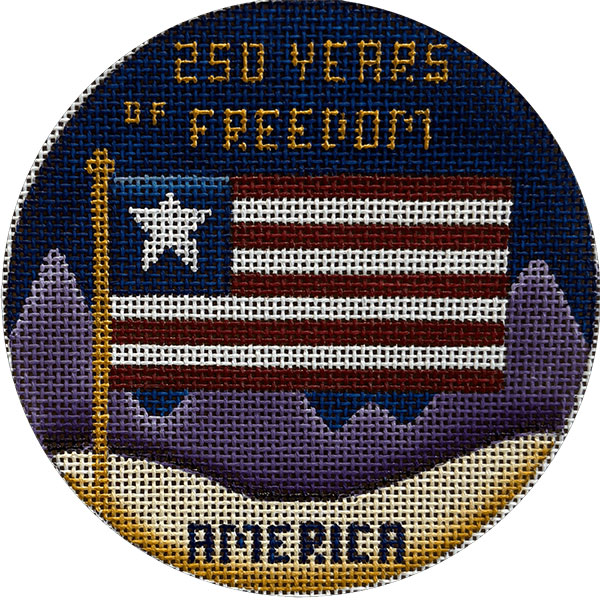 Purple Mountains Majesty Hand Painted Christmas Ornament Canvas from Rebecca Wood