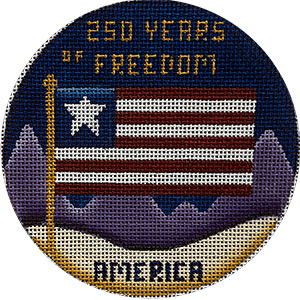 Purple Mountains Majesty Hand Painted Christmas Ornament Canvas from Rebecca Wood