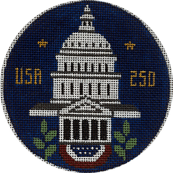 250 Years Capital Hand Painted Christmas Ornament Canvas from Rebecca Wood