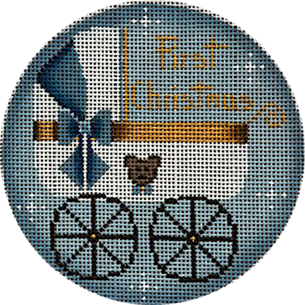 Babies First, Boy - Hand Painted Christmas Ornament Canvas from Rebecca Wood