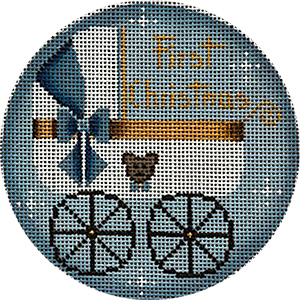 Babies First, Boy - Hand Painted Christmas Ornament Canvas from Rebecca Wood