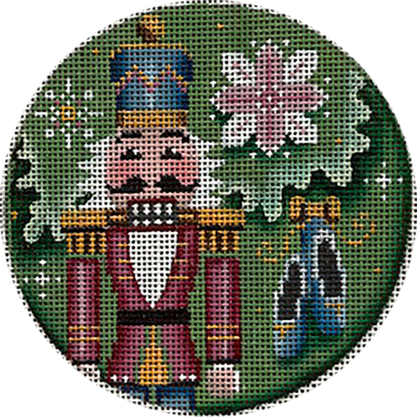 Pi8nk Nutcracker Hand Painted Christmas Ornament Canvas from Rebecca Wood