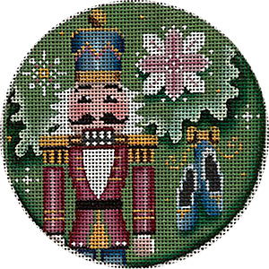 Pi8nk Nutcracker Hand Painted Christmas Ornament Canvas from Rebecca Wood
