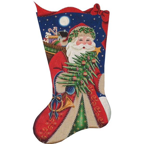 Christmas Robes Hand Painted Stocking Canvas from Rebecca Wood