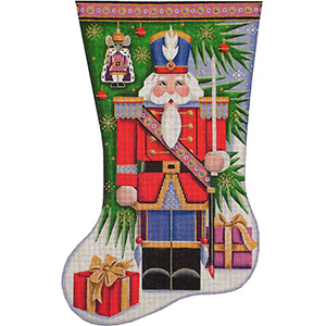 Nutcracker Hand Painted Stocking Canvas from Rebecca Wood