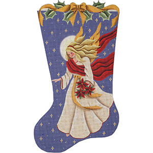 Angel of Light Hand Painted Stocking Canvas from Rebecca Wood