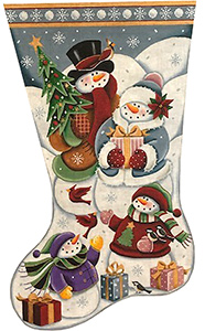 Christmas at the Frostie's Hand Painted Stocking Canvas from Rebecca Wood