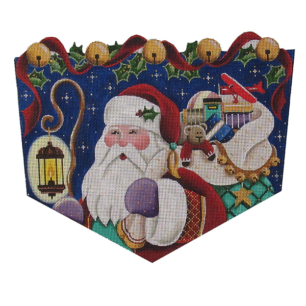 Christmas Eve Hand Painted Stocking Topper Canvas from Rebecca Wood