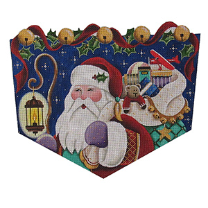 Christmas Eve Hand Painted Stocking Topper Canvas from Rebecca Wood