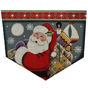 Santa's Bag Hand Painted Stocking Topper Canvas from Rebecca Wood