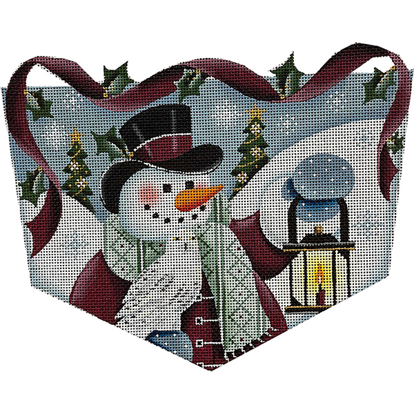 Arctic Snowman Hand Painted Stocking Topper Canvas from Rebecca Wood
