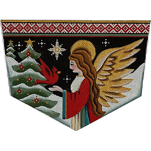Night Angel Hand Painted Stocking Topper Canvas from Rebecca Wood