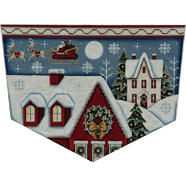 Happy Christmas (Red) Hand Painted Stocking Topper Canvas from Rebecca Wood