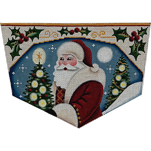 Red Santa Hand Painted Stocking Topper Canvas from Rebecca Wood