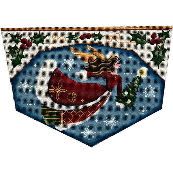 Red Angel Hand Painted Stocking Topper Canvas from Rebecca Wood