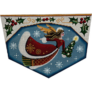 Red Angel Hand Painted Stocking Topper Canvas from Rebecca Wood
