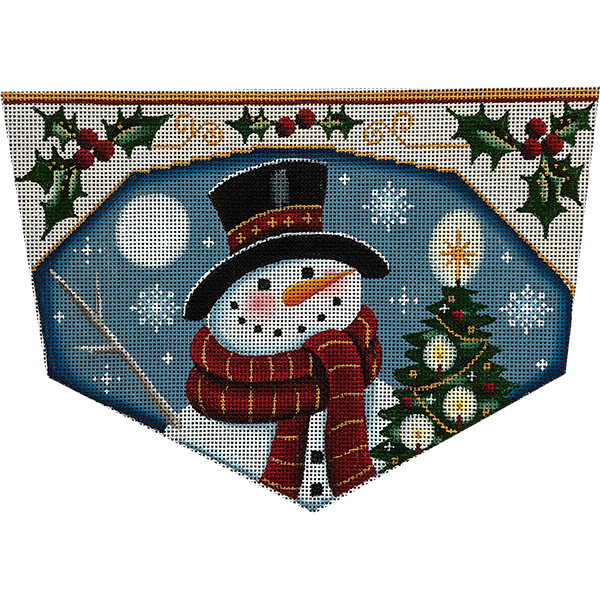 Red Snowman Hand Painted Stocking Topper Canvas from Rebecca Wood