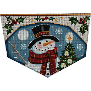 Red Snowman Hand Painted Stocking Topper Canvas from Rebecca Wood