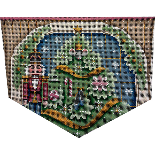 Nutcracker Ballet Hand Painted Stocking Topper Canvas from Rebecca Wood