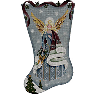Arctic Angel Hand Painted Stocking Canvas from Rebecca Wood