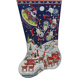 Let's Do Christmas! Hand Painted Stocking Canvas from Rebecca Wood