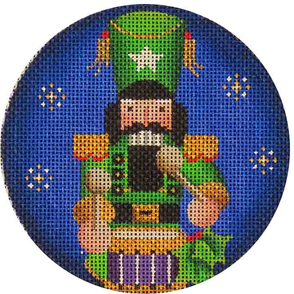 Green Nutcracker Hand Painted Christmas Ornament Canvas from Rebecca Wood
