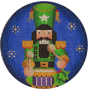 Green Nutcracker Hand Painted Christmas Ornament Canvas from Rebecca Wood