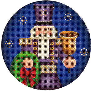 Purple Nutcracker Hand Painted Christmas Ornament Canvas from Rebecca Wood