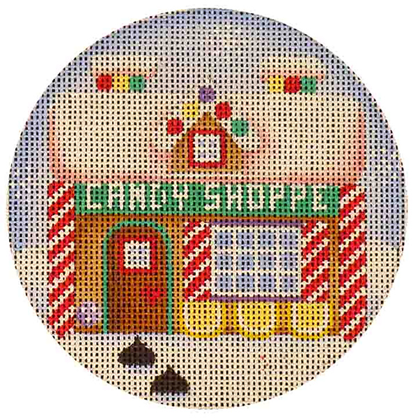 Candy Shoppe Hand Painted Christmas Ornament Canvas from Rebecca Wood