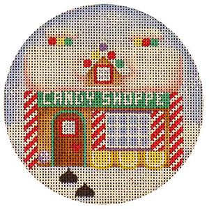 Candy Shoppe Hand Painted Christmas Ornament Canvas from Rebecca Wood