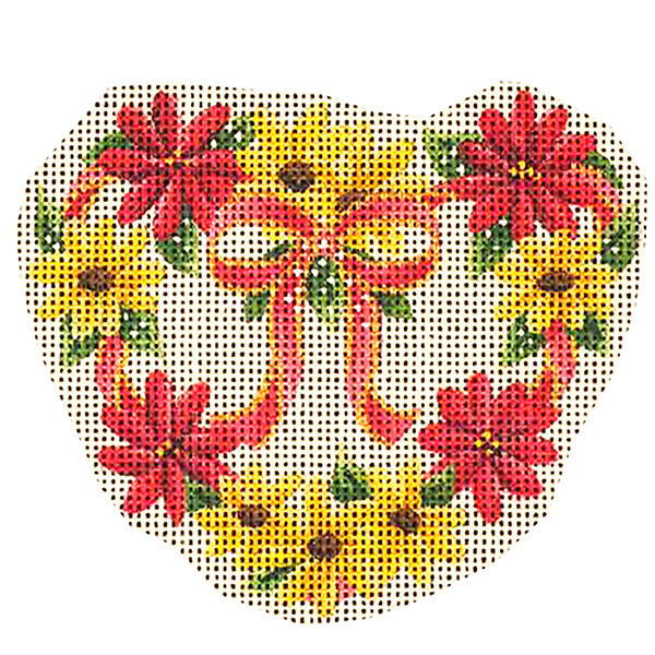 Summer Wreath Hand Painted Christmas Ornament Canvas from Rebecca Wood