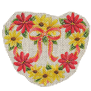 Summer Wreath Hand Painted Christmas Ornament Canvas from Rebecca Wood