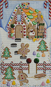 Gingerbread Christmas Squared Hand Painted Canvas from Rebecca Wood