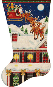 The Approach Hand Painted Stocking Canvas from Rebecca Wood