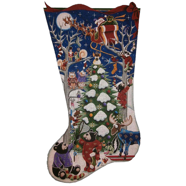 Merry Christmas to All Hand Painted Stocking Canvas from Rebecca Wood