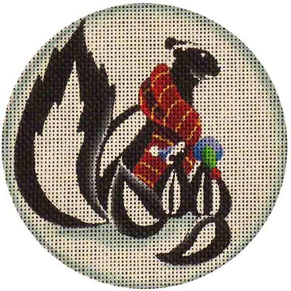 Smell What? - Hand Painted Christmas Ornament Canvas from Rebecca Wood