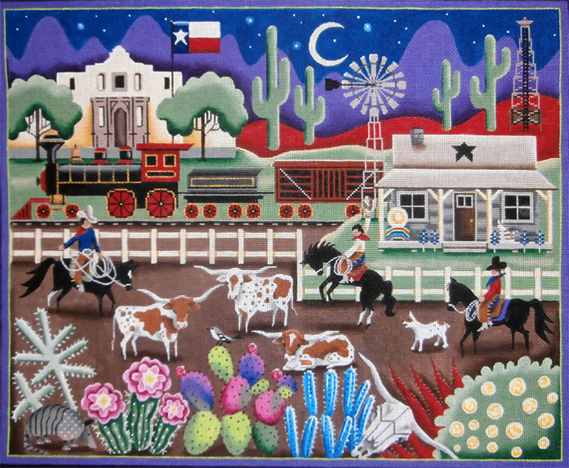 Texas! Hand Painted Canvas from Rebecca Wood