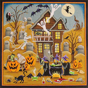 Spooksville Hand Painted Canvas from Rebecca Wood