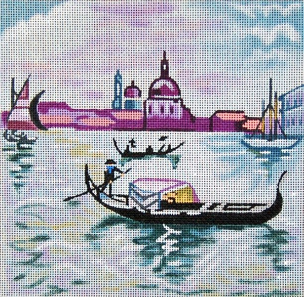 Cities - Venice - Hand Painted Needlepoint Canvas from Trubey Designs
