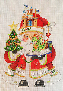 Dinosaur Squatty Santa Canvas
