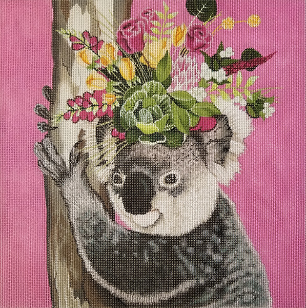 All Dressed Up Koala Hand Painted Needlepoint Canvas
