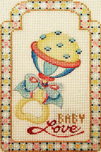 Baby Love Gift Tag Hand-painted Needlepoint Canvas