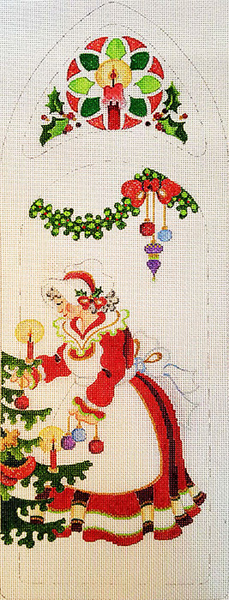 Santa Triptych - 3 Panels - Hand-painted Needlepoint Canvas #4