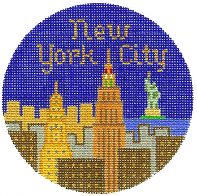 New York City Hand Painted Miniature Needlepoint Canvas