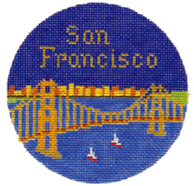 San Francisco Hand Painted Miniature Needlepoint Canvas