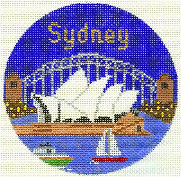 Sydney Hand Painted Miniature Needlepoint Canvas
