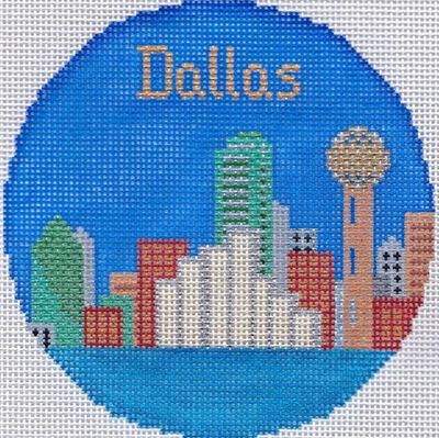 Dallas Hand Painted Miniature Needlepoint Canvas