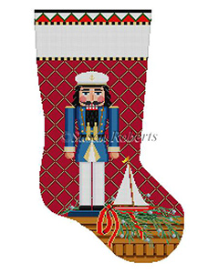 Susan Roberts Needlepoint Designs - Hand-painted Christmas Stocking - Captain Nutcracker Stocking