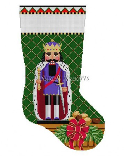 Susan Roberts Needlepoint Designs - Hand-painted Christmas Stocking - King Arthur Nutcracker Stocking