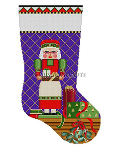 Susan Roberts Needlepoint Designs - Hand-painted Christmas Stocking - Mrs. Claus Nutcracker Stocking